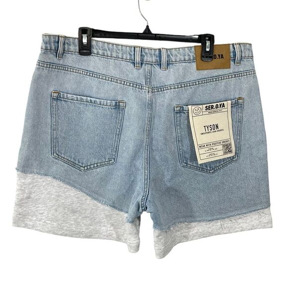 SER.O.YA Men's Tyson Denim and Terry Shorts Size‎ 36 in Skylight - Picture 5 of 11